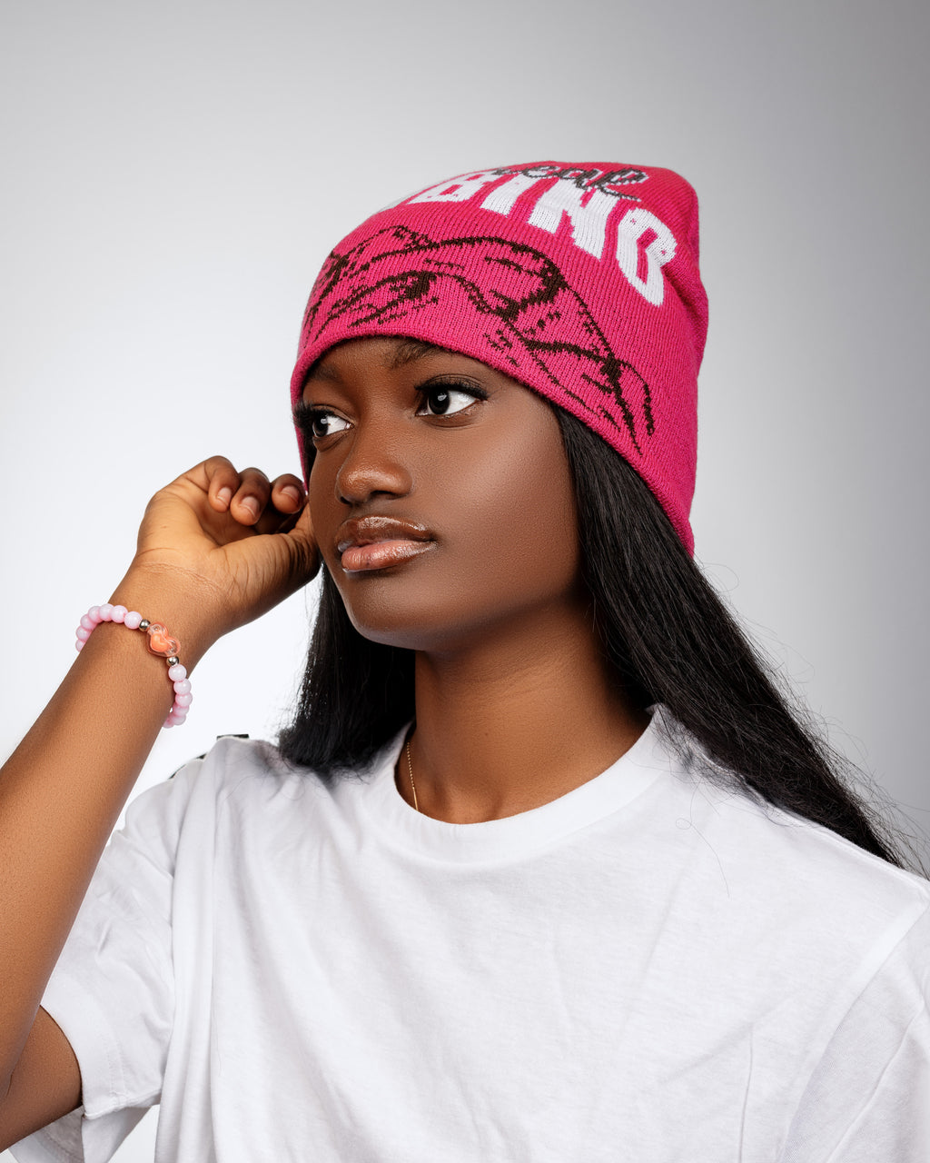Real Gambino Beenie - pink & black